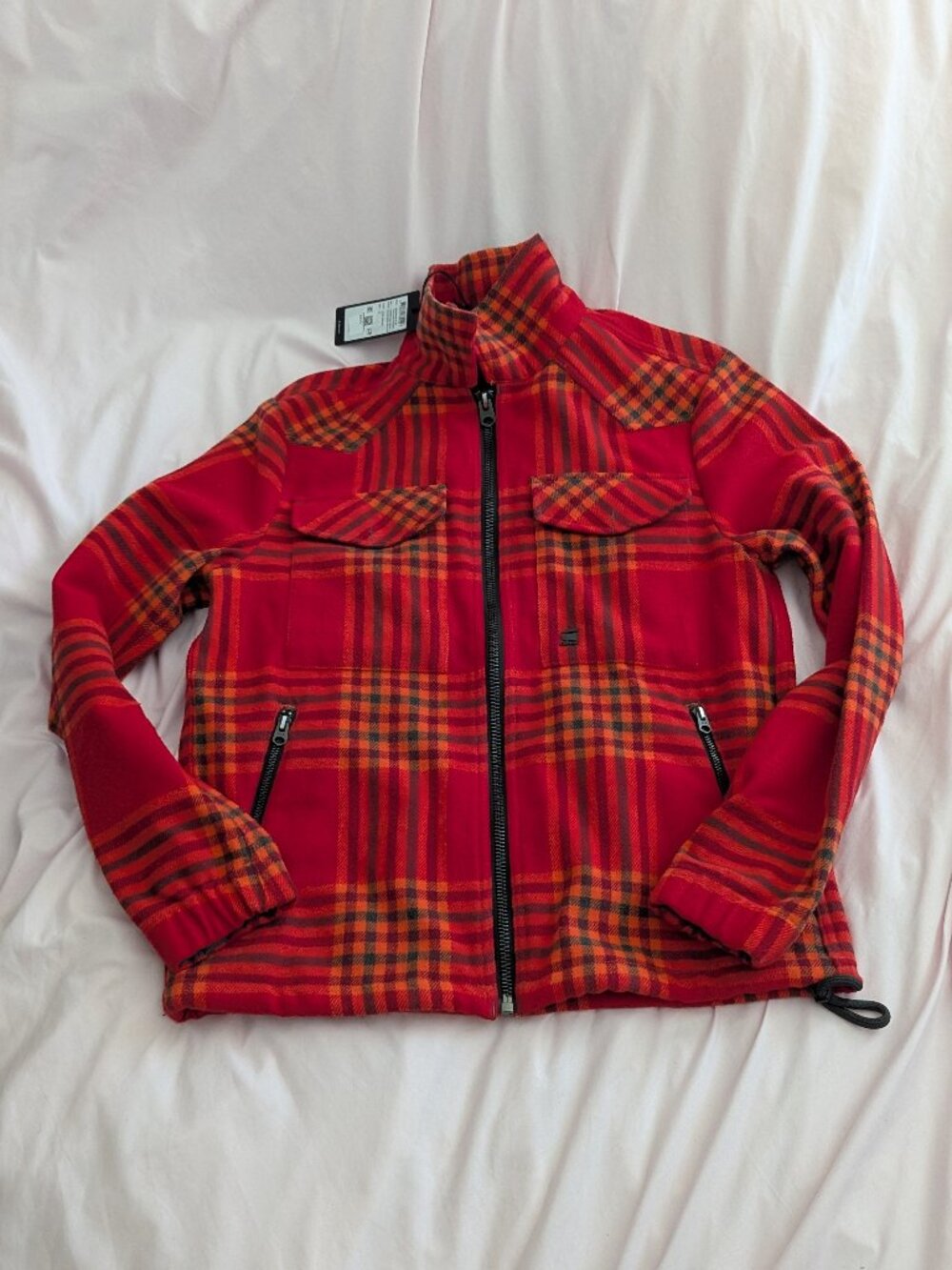 NWT G-Star Raw Red Plaid Check Overshirt Jacket S